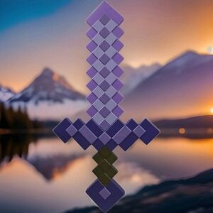 Minecraft Diamond 20" Sword Purple Hard Plastic Cosplay 2020 Disguise Mojang S74
